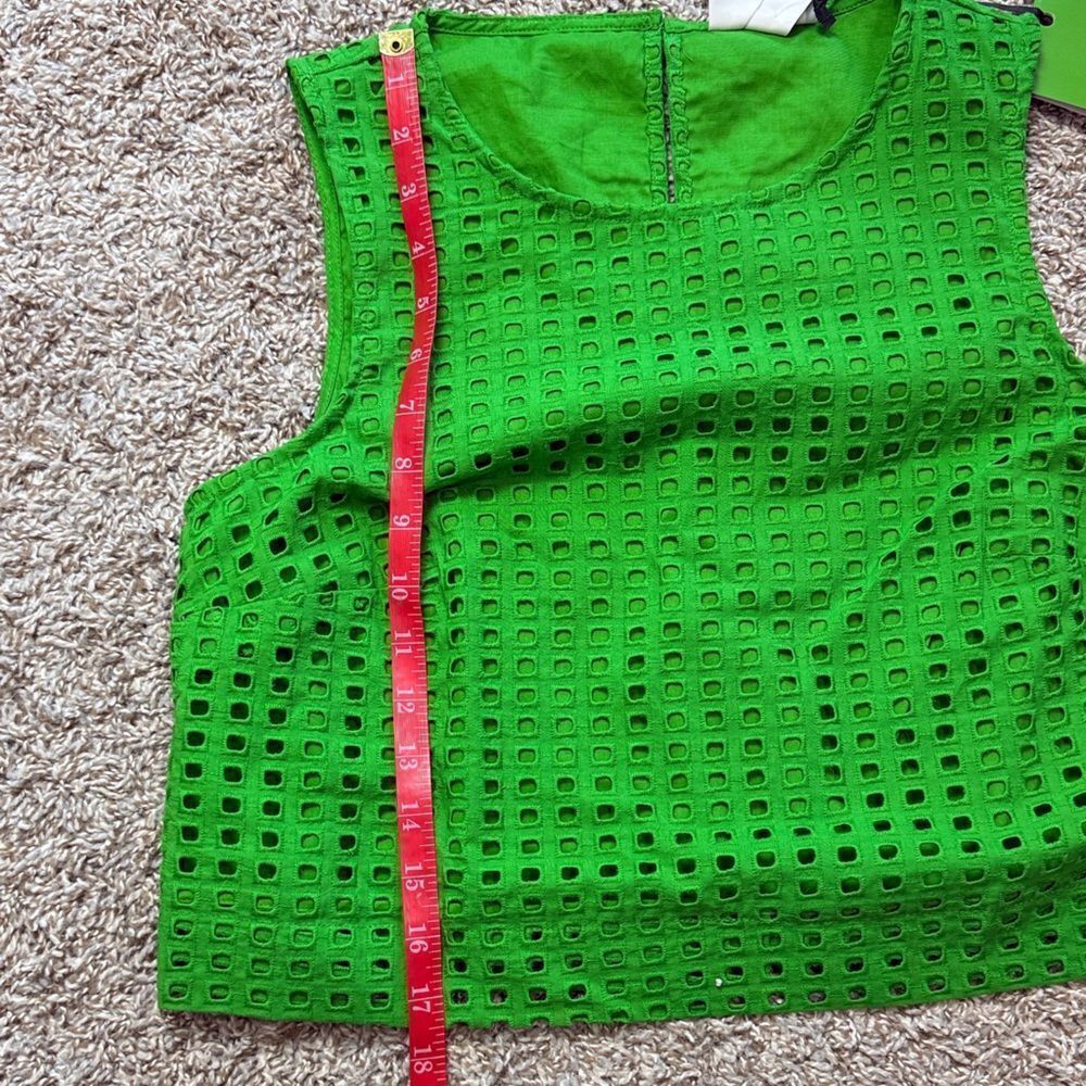 NWT Kate Spade Green Perforated Top - Picture 4 of 6